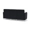 Lesro Siena Lounge Reception 3 Seat Tandem Seating No Center Arms, Brushed Steel, MD Black Upholstery SN3101 - alternate 3